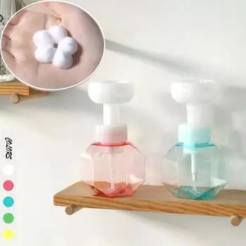 300 мл дозатор жидкого мыла в форме цветка, пенящиеся лосьоны, многоразовый насос, пустая бутылка, пластиковый прозрачный гель для душа, бутылка с пенным насосом красный