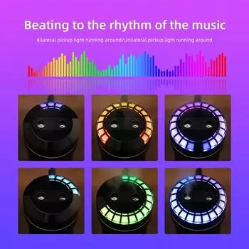 300 мл двойной распылитель автомобильный увлажнитель воздуха USB Type-C музыкальный ритм спрей увлажнитель с подсветкой автомобиля мини ароматический увлажнитель Type-c USB Cable чёрный