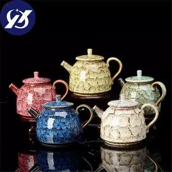 300 мл керамический чайник для обжига, портативный бытовой чайник кунг-фу, чайный сервиз, креативный фарфоровый чайник, традиционная чайная посуда Cnese