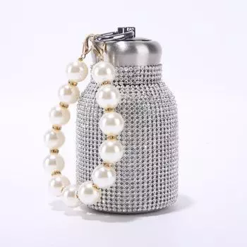 300 мл креативный термос с бриллиантами и цепочкой, термос из нержавеющей стали, кружка, подарок для женщин, бутылки для воды 300ml