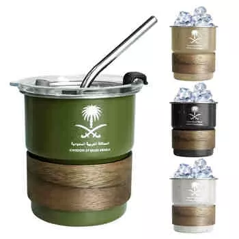 300 мл Национальный герб Саудовской Аравии логотип нержавеющая сталь кружка пивная кофейная кружка соломинка для кемпинга на открытом воздухе подарок на день рождения 300ml