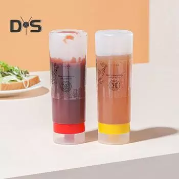 300 мл пластиковая бутылка для заправки салата, чистая и гигиеничная, отличная пластиковая бутылка для соуса с 4 отверстиями красный