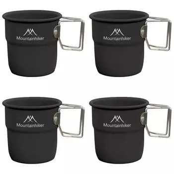 300 мл походная кружка со складной ручкой для походов с рюкзаком (черный)