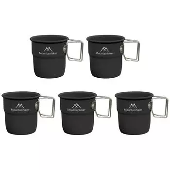 300 мл походная кружка со складной ручкой для походов с рюкзаком (черный)