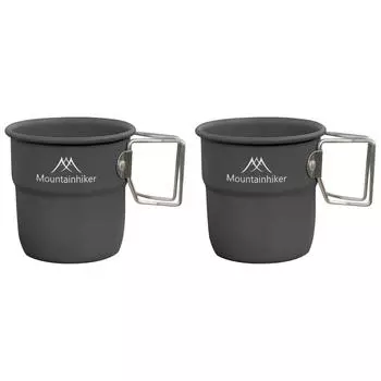 300 мл походная кружка со складной ручкой для походов с рюкзаком (серый) КДЕ