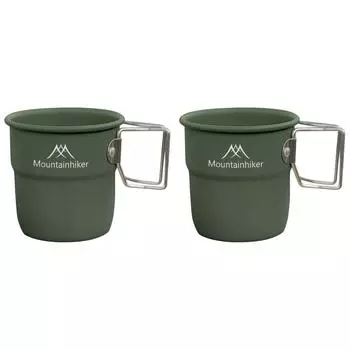 300 мл походная кружка со складной ручкой для походов с рюкзаком (зеленый)