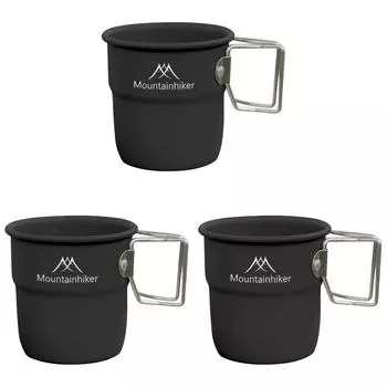 300 мл походная кружка со складной ручкой для походов с рюкзаком (черный) QD