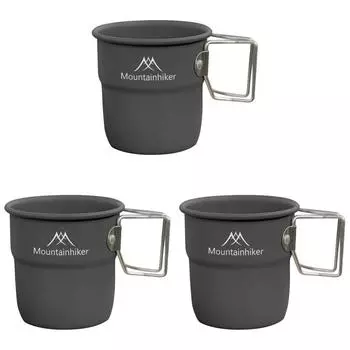 300 мл походная кружка со складной ручкой для походов с рюкзаком (серый) КДЕ