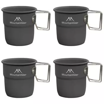 300 мл походная кружка со складной ручкой для походов с рюкзаком (серый)