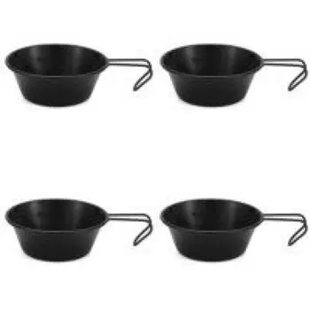 - 300 мл походная миска штабелируемая походная кастрюля для пикника на пляже рыбалки (черный)