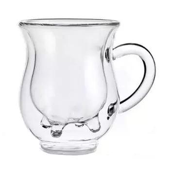 300 мл прозрачная стеклянная чашка с двойными стенками для молока, кофе, сока, воды, термостойкая стеклянная чашка 300ML