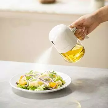 300 мл распылитель оливкового масла для приготовления пищи, стеклянная бутылка оливкового масла, распылитель растительного масла, воздушная фритюрница, дозатор масла для приготовления салатов, выпечки, жарки, барбекю жёлтый
