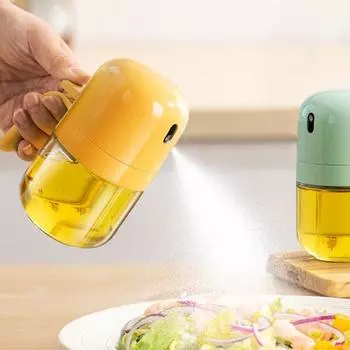 300 мл распылитель оливкового масла для приготовления пищи, стеклянная бутылка оливкового масла, распылитель растительного масла, воздушная фритюрница, дозатор масла для приготовления салатов, выпечки, жарки, барбекю жёлтый