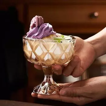 300 мл стакан для мороженого, стакан для десерта, йогурта, креативный расписанный вручную бокал, фруктовый пудинг, салатник, десертный стакан для молочного коктейля