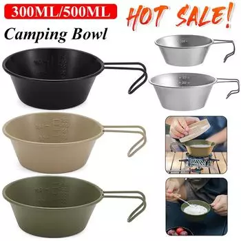 300 мл уличная складная миска из нержавеющей стали 304, походная миска, портативное блюдо, чашка Sierra, штабелируемый походный горшок для пикника, инструмент для барбекю чёрный