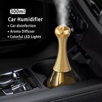 300 мл USB увлажнитель воздуха ароматический диффузор очиститель воздуха автомобильный увлажнитель автомобильный распылитель со светодиодной подсветкой для дома мини-флакон для духов Blue- USB Cable синий