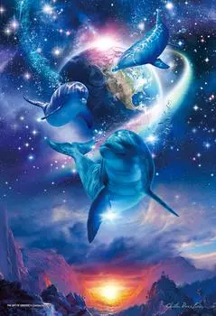 300 Piece Glowing Jigsaw Puzzle Puzzle Master Lassen Gift of Universe Aim! (26x38cm)