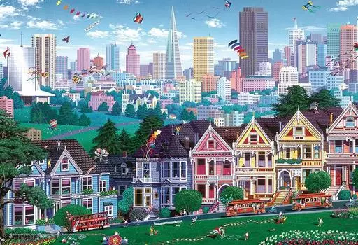 300 Piece Jigsaw Puzzle Alexander Chen Alamo Square Holiday (26x38cm) 03-929
