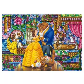 300 Piece Jigsaw Puzzle Disney Stained Glass of Love and the x (Beauty Beast) (30.5 43cm)