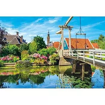 300 piece jigsaw puzzle Dutch drawbridge in bloom (26x38cm)