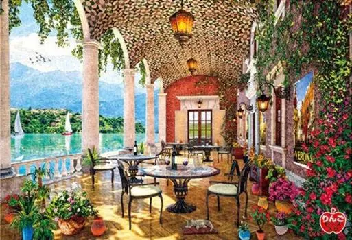 300 Piece Jigsaw Puzzle Lakeside Cafe Terrace (26x38cm)