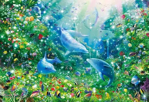 300 Piece Jigsaw Puzzle Lassen Blooming Ocean x [Glowing Puzzle] (26 38cm)