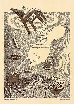 300 piece jigsaw puzzle Moomintroll swimming in the kitchen (18.2x25.7cm)