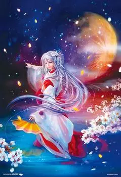 300 piece jigsaw puzzle Shinsen Manyo Reigetsu~Moonlit dance~(26x38cm)