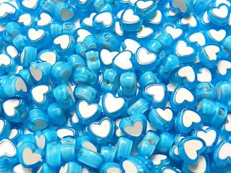 300 Pieces Heart Shape Acrylic Beads Blue 8mm Crafts Handicraft Supplies Jewelry Accessories Parts Huey Handicraft Materials Huey h2098s28 Hole 1.8mm синий