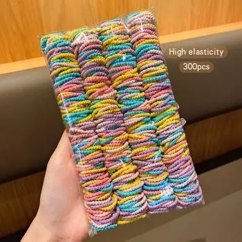300 разноцветных эластичных и прочных резинок, подходящих для ежедневного использования в качестве резинок для волос и аксессуаров