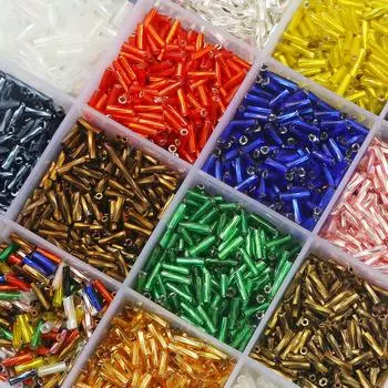 300 шт. 2*6 мм спиральные трубчатые бусины стеклянные рисовые бусины для изготовления ювелирных изделий DIY браслет ожерелье серьги about 2*6mm 300pcs