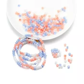 300 шт. 4 мм, сладкий цветной шарм, макароны, стеклянные бусины, милые маленькие бусины для браслета «сделай сам», аксессуары для изготовления ювелирных изделий ручной работы 4mm x Hole 1.2mm