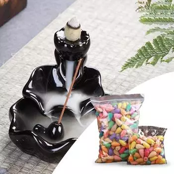 300 шт./600 шт. конусы для благовоний с обратным потоком, снимающие тревогу, натуральные ароматы, конусы для благовоний с лавандой для домашнего использования B