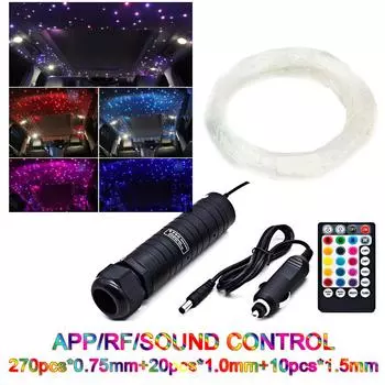 300 шт. 6 Вт RGB светодиодный волоконно-оптический комплект для крыши автомобиля Star Light с управлением через приложение RF