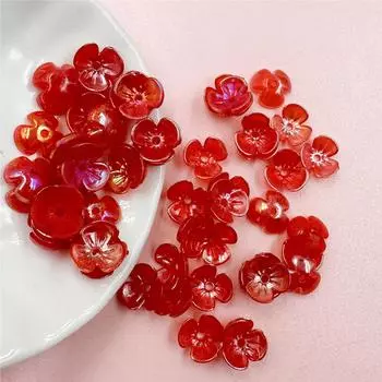 300 шт. 9,5 мм красочные подвески акриловые маленькие цветочные бусины для изготовления ювелирных изделий распорные бусины с отверстием DIY браслет ожерелье многоцветный материал из бисера разноцветный