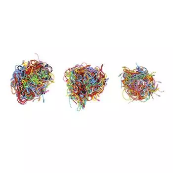 300 шт. цветная цепочка из шариков и бусин, металлическая цепочка для собачьих жетонов, цепочка для ключей с соединителями для еврея