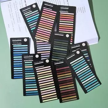 300 шт. цветных полупрозрачных полосок ПЭТ-индексных наклеек, заметок, наклеек с выделенными метками, закладок для предметов, канцелярских принадлежностей для студентов, клейких заметок