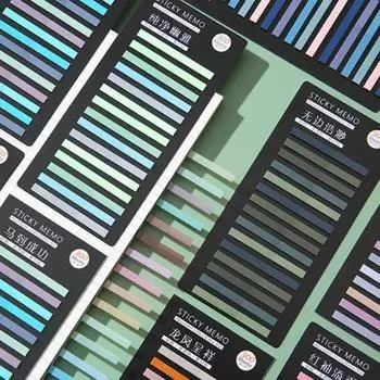300 шт. цветных полупрозрачных полосок ПЭТ-индексных наклеек, заметок, наклеек с выделенными метками, закладок для предметов, канцелярских принадлежностей для студентов, клейких заметок