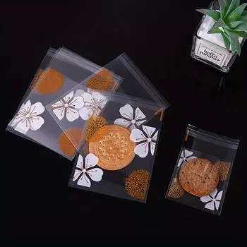 300 шт. Двухразмерный самоклеящийся прозрачный упаковочный пакет, пакет для печенья «Лунный пирог», самоклеящийся пакет для закусок, самоклеящийся пакет для выпечки 7*7cm