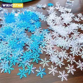 300 шт искусственные снежинки декор рождественские украшения для DIY ручной работы домашний рождественский свадебный декор материал домашний декор 2cm белый