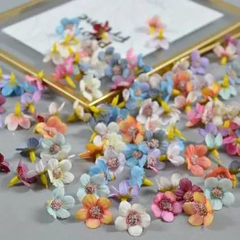 300 шт. искусственных мини-цветочных головок, красочные шелковые поддельные разноцветные маленькие ромашки для самостоятельного украшения праздничной свадебной вечеринки домашнего сада разноцветный