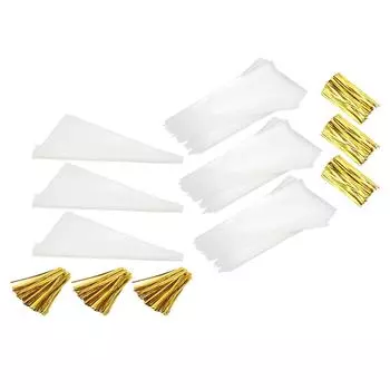 300 шт. кондитерских мешков, противовзрывных, нескользящих, не содержащих бисфенол А, нетоксичных, без запаха, безопасных, прозрачных кондитерских мешков S