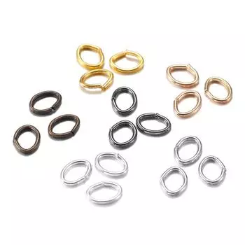 300 шт./лот 4, 5, 6, 7 мм овальные кольца-скобы, разъемы для колец для поиска ювелирных изделий своими руками, изготовление открытых металлических колец 3x4mm