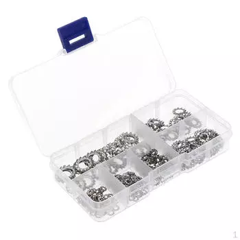 300 шт. M2,5-M8 Внутренние 4 внешние зубчатые стопорные шайбы из нержавеющей стали Прокладка