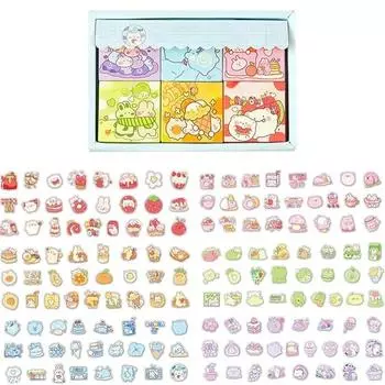 300 шт. набор милых мультяшных наклеек, набор наклеек с животными, 6 тематических милых наклеек, серия дневников, альбом, конверт для карточек