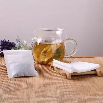 300 шт. одноразовые чайные пакетики с завязкой, пищевой термостойкий травяной вкладыш для заварки листового чая, пустые пакеты S коричневый