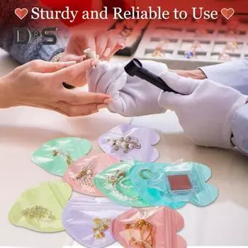 300 шт. пакеты для упаковки ювелирных изделий с застежкой-молнией, прозрачный дизайн, многоцелевые милые пакеты для угощений, принадлежности для вечеринок разноцветный