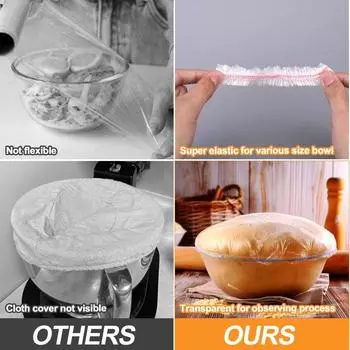 300 шт. пластиковая крышка для выпечки, эластичные шапочки для душа, прочная свежая крышка для проверки хлеба 300pcs