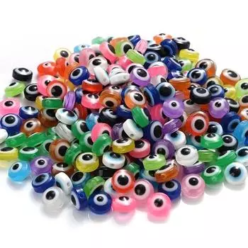 300 шт. плоских круглых бусин для глаз 6x8 мм, бусины для глаз из смолы ручной работы для изготовления ювелирных изделий