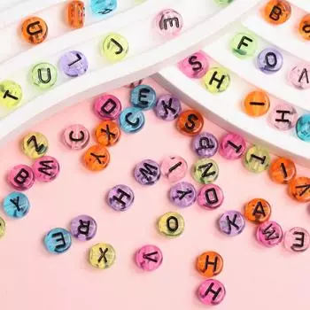 300 шт., прозрачные 7 мм, плоские круглые свободные бусины для изготовления ювелирных изделий, смешанные буквы, аксессуары для самостоятельного изготовления, акриловый кулон с алфавитом, брелок, оптовая продажа, серьги
